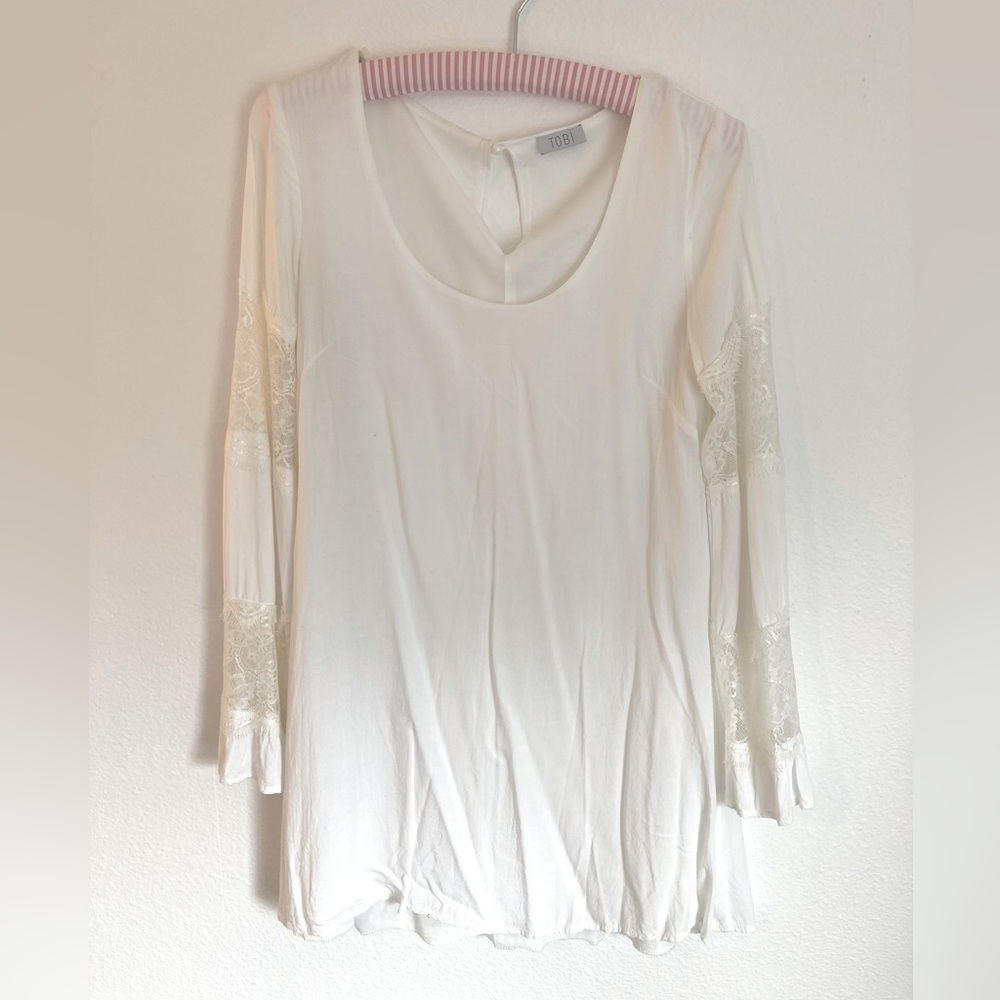 White TOBI Special Occasion Long Sleeve Dress